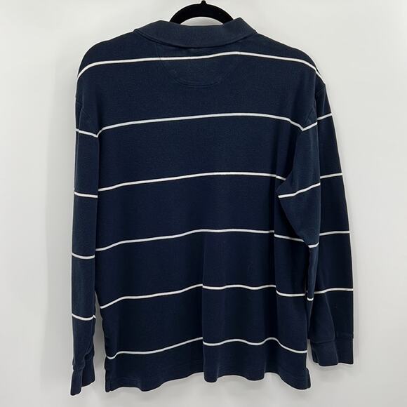 Nautica Long Sleeve Polo Shirt - Navy/White - Small - Picture 5 of 5